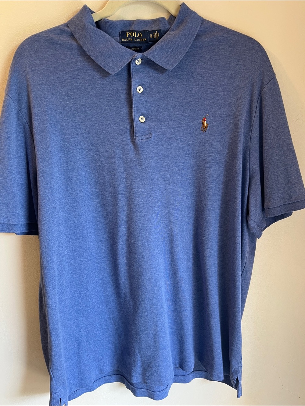 Polo by Ralph Lauren Heathered Blue Short-Sleeve Polo Classic Fit